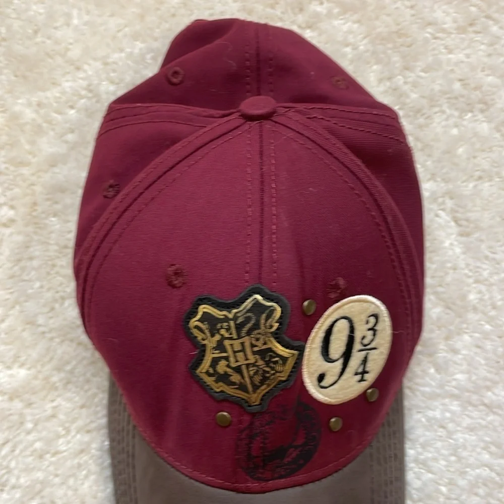 Harry Potter Hogwarts Womens  Patch Baseball Hat Faux Leather Curved  Bill